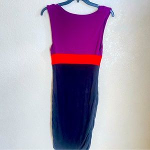I.N.C color block cowl neck midi dress with Ruching